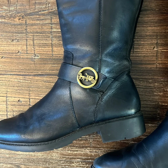 COACH Rory Riding Boot Black Size 7C - Picture 4 of 9